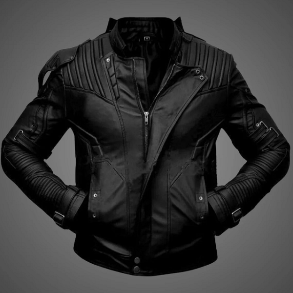 Men's Handmade Black Biker Genuine Soft High Class Leather Jacket-Men Real Lambskin Leather Jacket-Moto Vintage 80's Leather Zipper Jacket