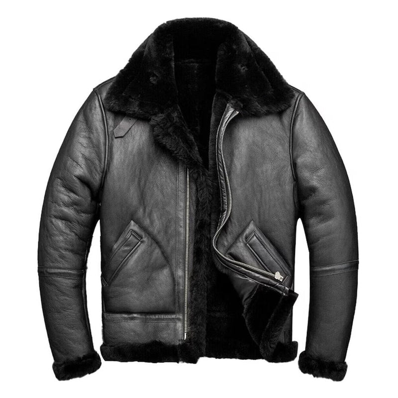 Handmade Black B3 Bomber RAF Aviator Jacket