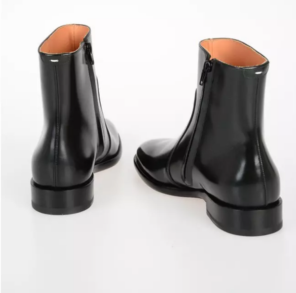 Handmade Men's Black Side Zipper Ankle Boots, Men Dress Boot, Men Zip Boot