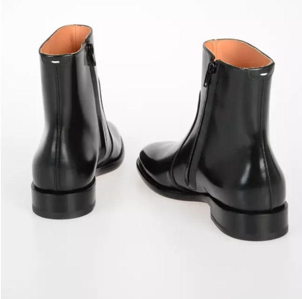 Handmade Men's Black Side Zipper Ankle Boots, Men Dress Boot, Men Zip Boot