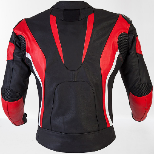 Black and Red Leather Biker Jacket, Motorcycle Brando Leather Jackets