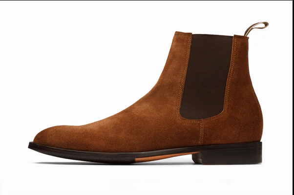 Handmade Men's Chelsea Boots - Brow Suede Leather Boots for Men