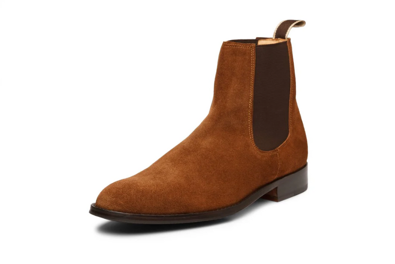Handmade Men's Chelsea Boots - Brow Suede Leather Boots for Men