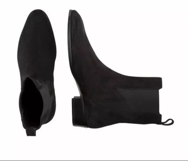 Handmade Men's Black Suede Chelsea Ankle Boots