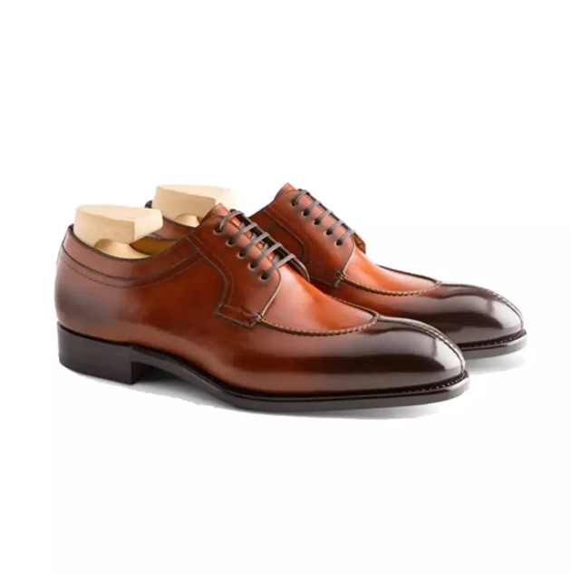 Handmade Men's Brown Leather Oxford Dress Shoes | Classic Formal Footwear
