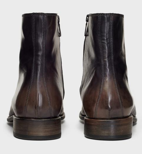 Handmade Men's Brown Cordovan Leather Square Toe Side Zipper Boots