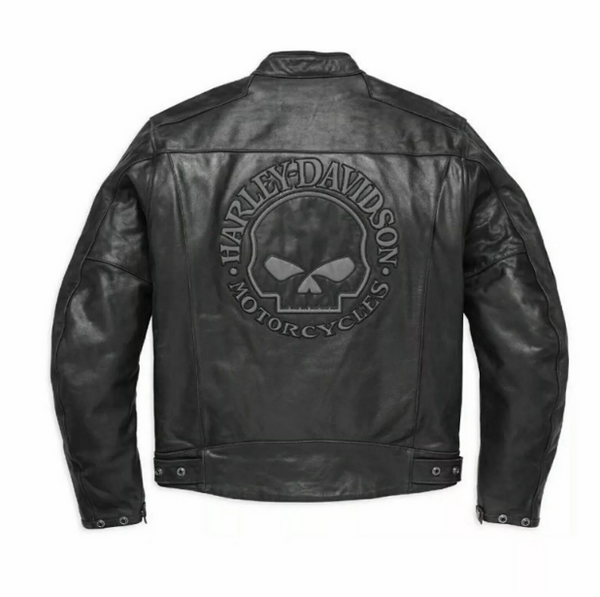 Handmade Men's Leather Cowhide Leather Harley Davidson Men's Blouson Biker Leather Jacket