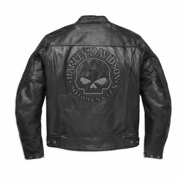Handmade Men's Leather Cowhide Leather Harley Davidson Men's Blouson Biker Leather Jacket