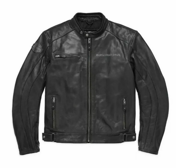 Handmade Men's Leather Cowhide Leather Harley Davidson Men's Blouson Biker Leather Jacket