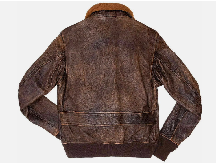 Handmade Aviator Flight Jacket Distressed Brown Real Bomber Leather Jacket