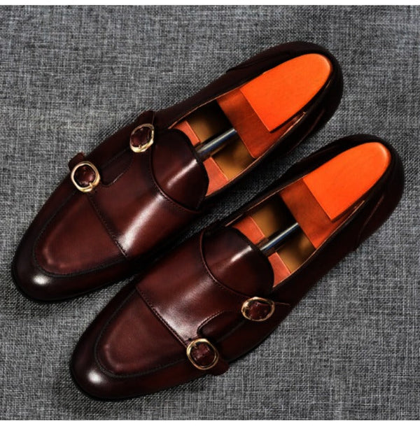 Handmade Dark Brown Leather Formal Shoes, Formal Dress Shoes,Business Shoes