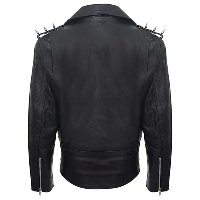 Handmade Fringe Hide Leather Brando Tasseled Motorcycle Jacket – Genuine Cowhide Retro Biker