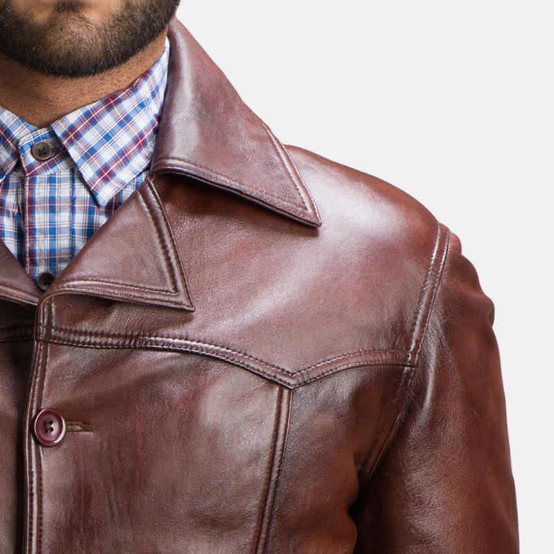 Handmade Vincent Alley Brown Leather Jacket for Men – Genuine Cowhide