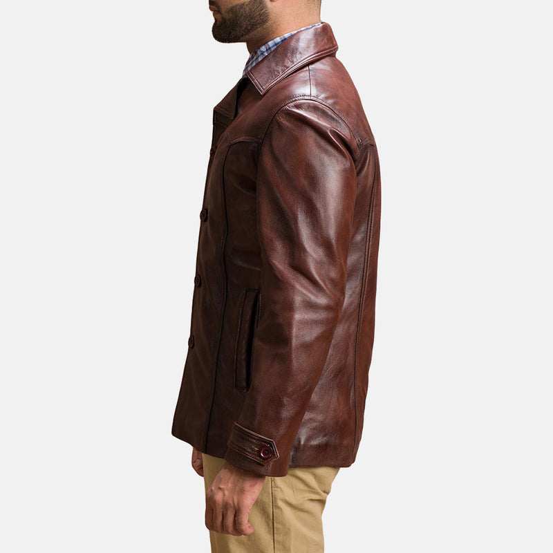 Handmade Vincent Alley Brown Leather Jacket for Men – Genuine Cowhide