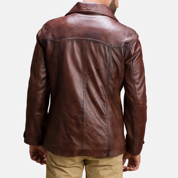 Handmade Vincent Alley Brown Leather Jacket for Men – Genuine Cowhide