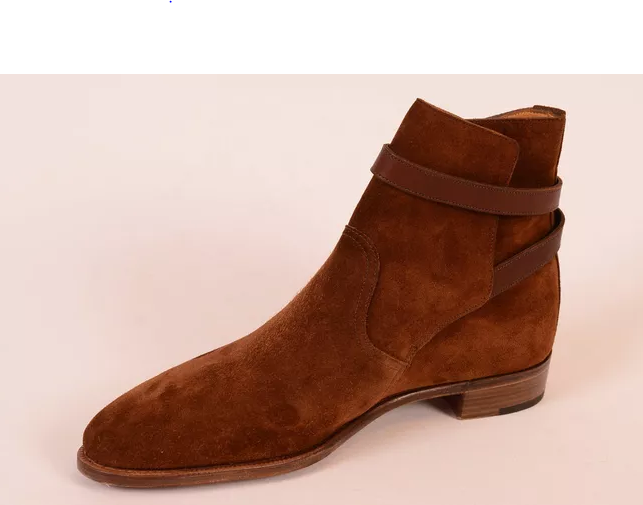 Handmade Brown Jodhpurs Boots, Men Brown Ankle Boots Suede Leather Boot