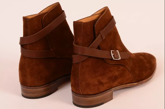 Handmade Brown Jodhpurs Boots, Men Brown Ankle Boots Suede Leather Boot