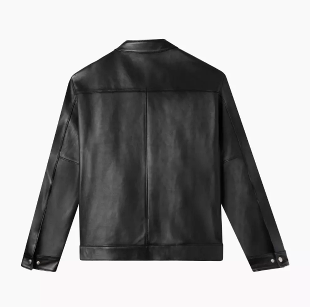 Handmade Men's Genuine Cowhide Leather Black Racer Leather Jacket Men Biker Moto Pure Lambskin