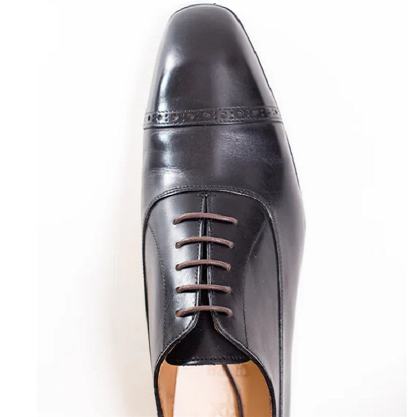 Men's Black Leather Goodyear Welted Formal Derby Shoes - Office Dress Shoes