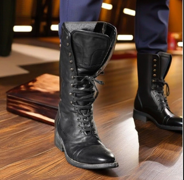 New Handmade Men's Style Superb Leather Boots Long Men Boot Leather