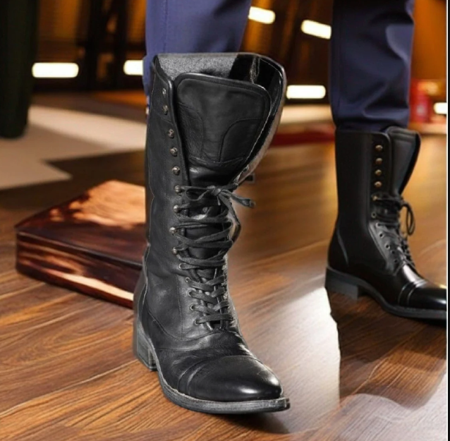 New Handmade Men's Style Superb Leather Boots Long Men Boot Leather