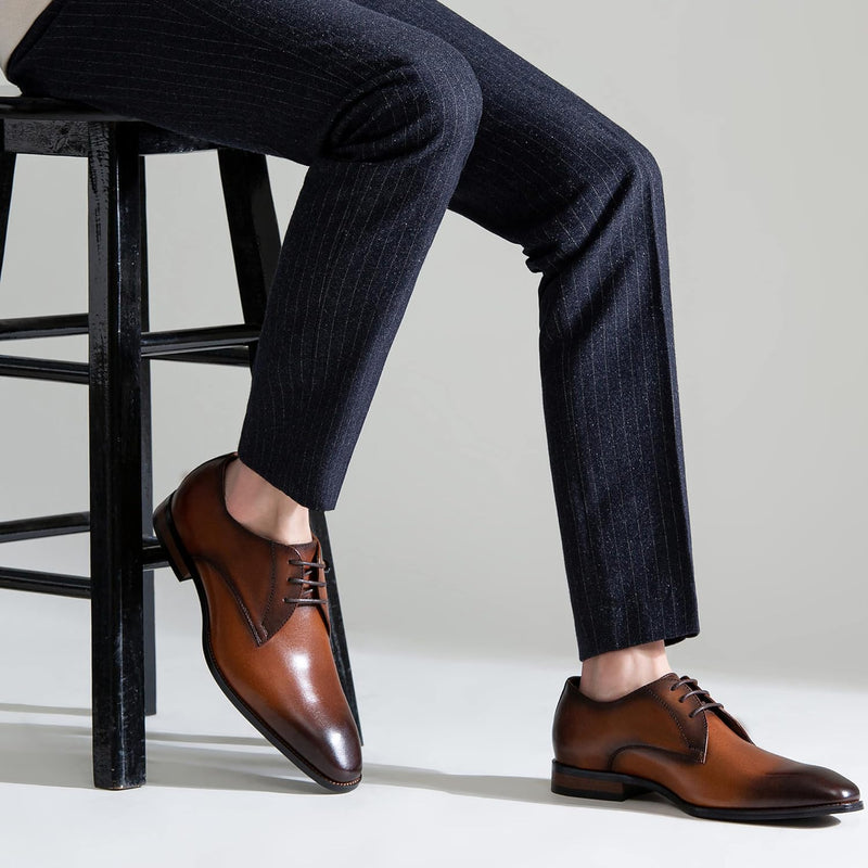 Handmade Goodyear Welted Men's Leather Dress Shoes - Oxford, Derby, Wingtip Retro Formal Business Shoes