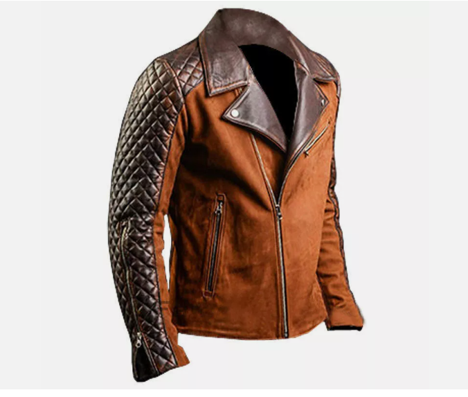 Handmade Men's Cafe Racer Stylish Biker Brown & Black New Distressed Real Leather Jacket