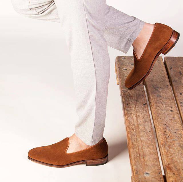 Handmade Men's Brown Suede Leather Penny Loafer Driving Shoes Moccasins