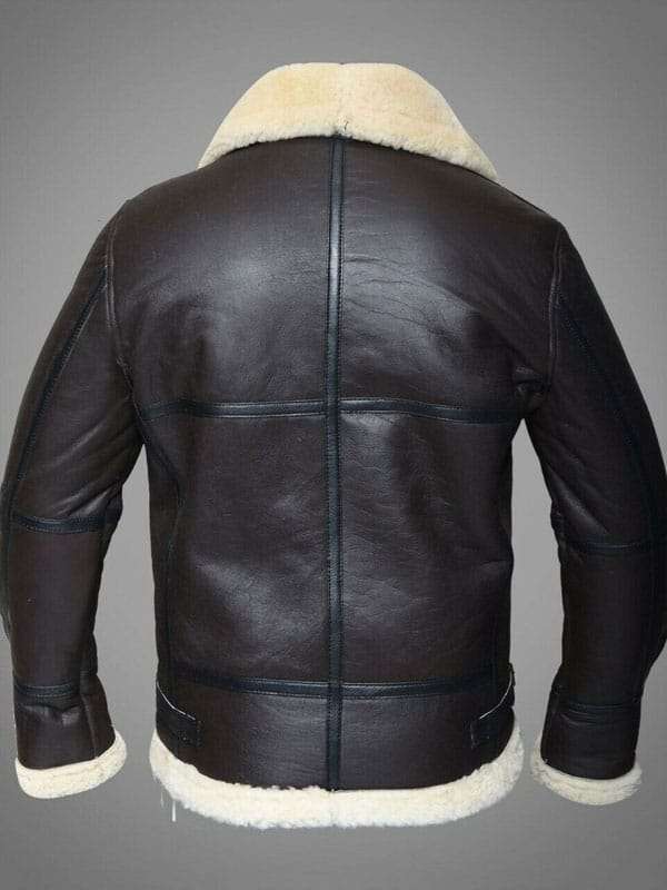 "Handmade B3 Bomber Aviator Jacket – Genuine Cowhide Leather with Real Shearling