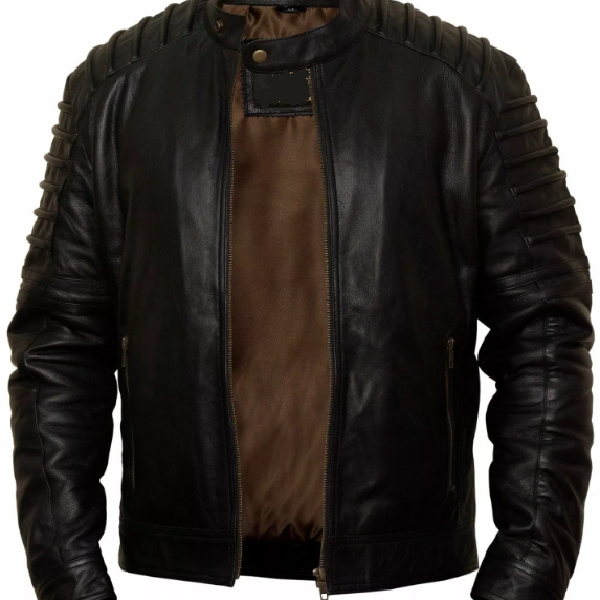 Handmade Men's Fashion Biker Style Motorcycle Jacket - Real Lambskin Leather