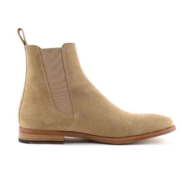 Classic Tan Chelsea Boots for Men - Handmade Suede Leather