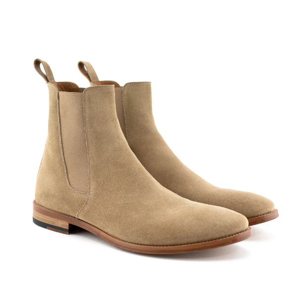 Classic Tan Chelsea Boots for Men - Handmade Suede Leather