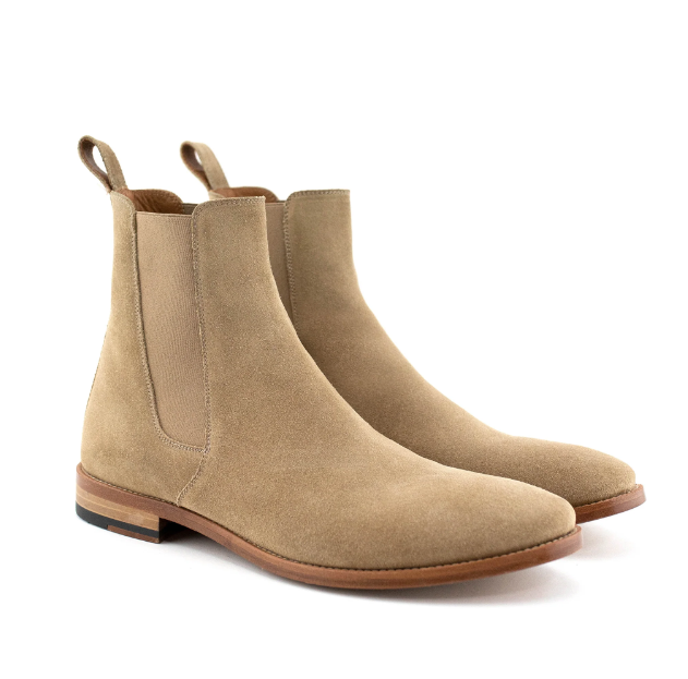 Classic Tan Chelsea Boots for Men - Handmade Suede Leather