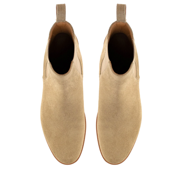 Classic Tan Chelsea Boots for Men - Handmade Suede Leather