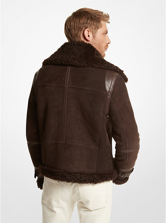 Classic B3 Vintage Genuine Leather Jacket Thick Sheepskin Shearling Coat - Handmade