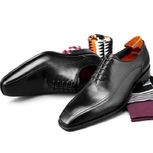 Goodyear Welted Men's Black Leather Formal Dress Shoes | Office Business Shoes