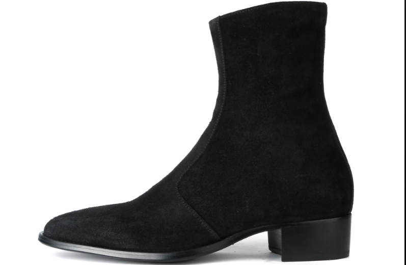 Men's and Women's Black Suede Ankle Boots with Side Zipper - Stylish and Comfortable Fall Footwear